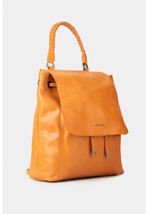 Morral Azalea De Cuero Para Mujer Tapa Frontal Amarillo