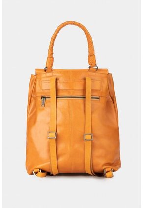 Morral Azalea De Cuero Para Mujer Tapa Frontal Amarillo