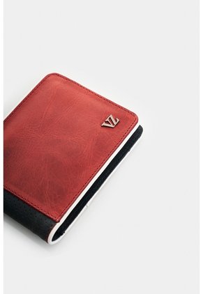 Billetera De Cuero Para Hombre Lines 2.0 Billetera De Cuero Para Hombre Lines 2.0 Rojo VÉLEZ