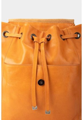 Morral Azalea De Cuero Para Mujer Tapa Frontal Amarillo