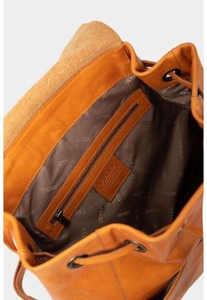 Morral Azalea De Cuero Para Mujer Tapa Frontal Amarillo