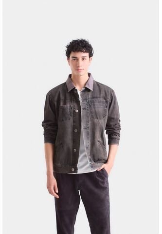 Chaqueta Garda En Denim Para Hombre Efecto Semi Encerado Chaqueta Garda En Denim Para Hombre Efecto Semi Encerado Gris Pistola L VÉLEZ Vélez