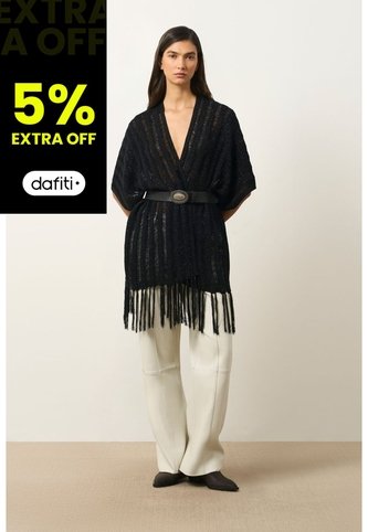 Cárdigan Tipo Poncho Tejido Para Mujer Quena Cárdigan Tipo Poncho Tejido Para Mujer Quena Negro M VÉLEZ Vélez