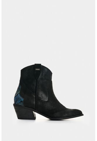 Botines Texanos De Cuero Gamuzado Para Mujer Sahara Botines Texanos De Cuero Gamuzado Para Mujer Sahara Negro 40 VÉLEZ Vélez