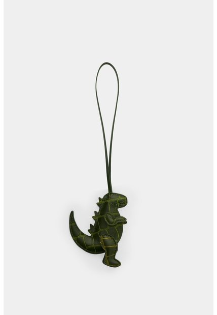 Charm En Cuero Croco Para Mujer Dino Charm En Cuero Croco Para Mujer Dino Verde Oliva VÉLEZ