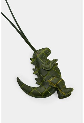 Charm En Cuero Croco Para Mujer Dino Charm En Cuero Croco Para Mujer Dino Verde Oliva VÉLEZ