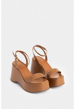 Sandalia Plataforma San Joaquin De Cuero Para Mujer Ajuste Al Tobillo Sandalia Plataforma San Joaquin De Cuero Para Mujer Ajuste Al Tobillo Miel 37 Vélez