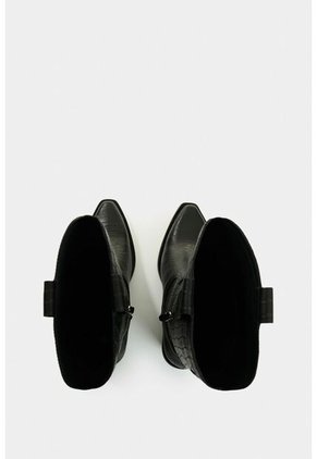 Botas De Cuero Grabado Para Mujer Gem Botas De Cuero Grabado Para Mujer Gem Negro 38 VÉLEZ