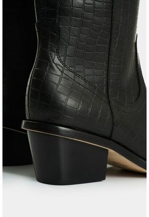 Botas De Cuero Grabado Para Mujer Gem Botas De Cuero Grabado Para Mujer Gem Negro 38 VÉLEZ