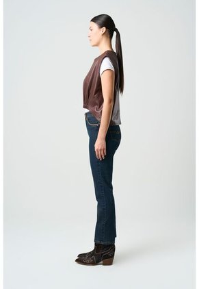 Camisa Iris De Cuero Para Mujer Elástico Delantero Camisa Iris De Cuero Para Mujer Elástico Delantero Cafe L VÉLEZ