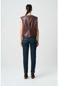 Camisa Iris De Cuero Para Mujer Elástico Delantero Camisa Iris De Cuero Para Mujer Elástico Delantero Cafe L VÉLEZ de Vélez