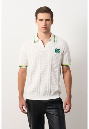 Polo Manga Corta Para Hombre Polo Manga Corta Para Hombre Crema XXL VÉLEZ