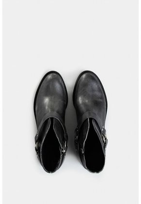 Botines Texanos Azúcar De Cuero Brush Off Para Mujer Detalle Estribo Botines Texanos Azúcar De Cuero Brush Off Para Mujer Detalle Estribo Gris 41 VÉLEZ