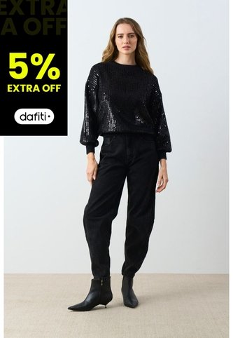 Sweater Tejido Oversized Para Mujer Nácar Sweater Tejido Oversized Para Mujer Nácar Negro XS VÉLEZ Vélez