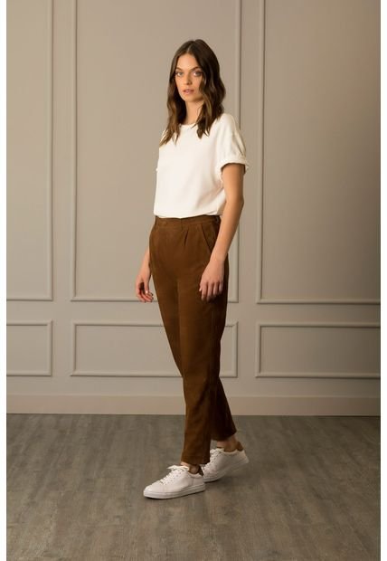 Pantalón Baggy En Gamuza Para Mujer Fit Holgado