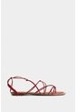 Sandalia Plana Geranio De Cuero Folia Para Mujer Amarre Al Tobillo Sandalia Plana Geranio De Cuero Folia Para Mujer Amarre Al Tobillo Rojo 41 VÉLEZ de Vélez