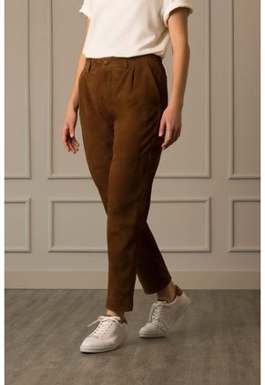 Pantalón Baggy En Gamuza Para Mujer Fit Holgado