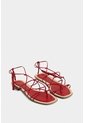Sandalia Plana Geranio De Cuero Folia Para Mujer Amarre Al Tobillo Sandalia Plana Geranio De Cuero Folia Para Mujer Amarre Al Tobillo Rojo 41 VÉLEZ de Vélez