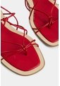 Sandalia Plana Geranio De Cuero Folia Para Mujer Amarre Al Tobillo Sandalia Plana Geranio De Cuero Folia Para Mujer Amarre Al Tobillo Rojo 41 VÉLEZ de Vélez