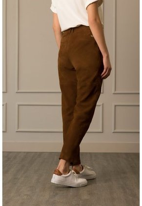 Pantalón Baggy En Gamuza Para Mujer Fit Holgado