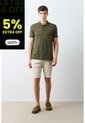 Polo Para Hombre Semi Fit Detalle Jacquard Polo Para Hombre Semi Fit Detalle Jacquard Verde Oliva XXL VÉLEZ de Vélez