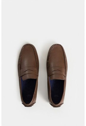 Mocasines Oporto De Cuero Para Hombre Efecto Tamponado Mocasines Oporto De Cuero Para Hombre Efecto Tamponado Cafe 38 VÉLEZ