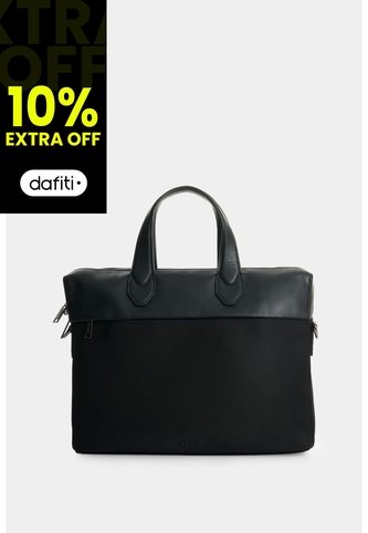 Maletín Portátil En Lona Y Cuero Para Hombre Breeze Maletín Portátil En Lona Y Cuero Para Hombre Breeze Negro VÉLEZ Vélez