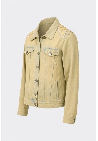 Chaqueta Circe Trucker En Black Denim Aplique Bordado Chaqueta Circe Trucker En Black Denim Aplique Bordado Arena M VÉLEZ Vélez