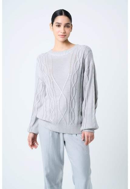Sweater Tejido Layla Para Mujer Efecto Resinado Sweater Tejido Layla Para Mujer Efecto Resinado Gris M VÉLEZ