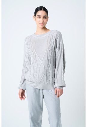 Sweater Tejido Layla Para Mujer Efecto Resinado Sweater Tejido Layla Para Mujer Efecto Resinado Gris M VÉLEZ