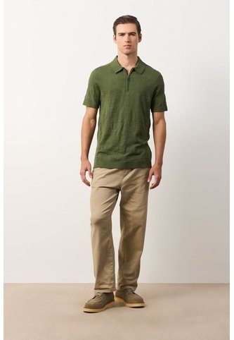 Polo Manga Corta Tejida Para Hombre Anam Polo Manga Corta Tejida Para Hombre Anam Verde Oliva S VÉLEZ Vélez