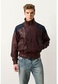 Chaqueta Bomber En Cuero Y Denim Para Hombre Chaqueta Bomber En Cuero Y Denim Para Hombre Vinotinto S VÉLEZ de Vélez