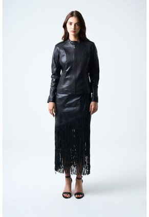 Chaqueta Rider De Cuero Para Mujer Fit Slim Chaqueta Rider De Cuero Para Mujer Fit Slim Negro M VÉLEZ