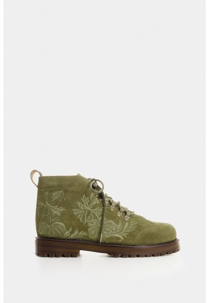Botin En Cuero Carnaza Para Mujer Nacar Tipo Hiking Botin En Cuero Carnaza Para Mujer Nacar Tipo Hiking Verde Oliva 34 VÉLEZ