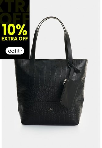 Shopping De Cuero Grabado Para Mujer Verona Shopping De Cuero Grabado Para Mujer Verona Negro VÉLEZ Vélez