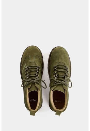 Botin En Cuero Carnaza Para Mujer Nacar Tipo Hiking Botin En Cuero Carnaza Para Mujer Nacar Tipo Hiking Verde Oliva 34 VÉLEZ