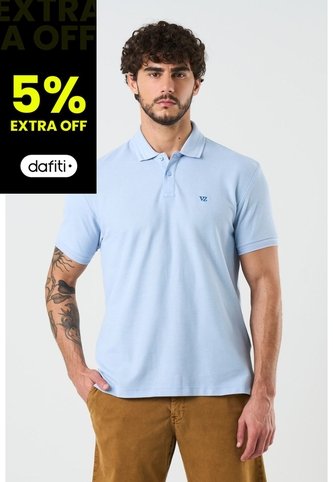 Polo Manga Corta Essential Para Hombre Textura Polo Manga Corta Essential Para Hombre Textura Azul Claro XL VÉLEZ Vélez