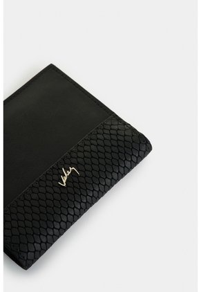 Billetera De Cuero Grabado Para Mujer Golden Billetera De Cuero Grabado Para Mujer Golden Negro VÉLEZ