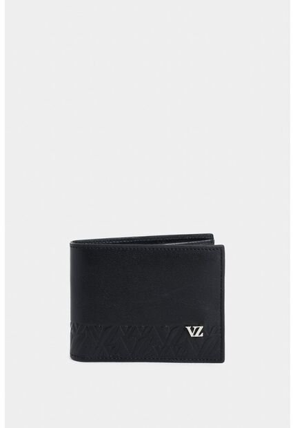 Billetera Garda De Cuero Para Hombre Monograma Vz Billetera Garda De Cuero Para Hombre Monograma Vz Negro Vélez