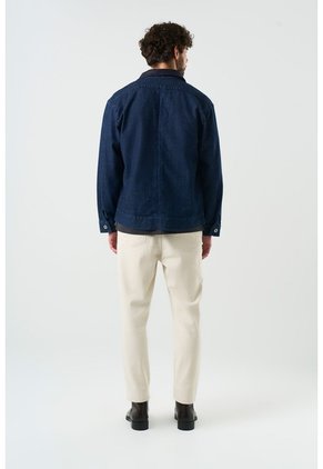 Chaqueta Lerna En Denim Y Cuero Para Hombre Silueta Trucker Chaqueta Lerna En Denim Y Cuero Para Hombre Silueta Trucker Azul Oscuro M VÉLEZ