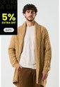 Cardigan Acanalado Para Hombre Selva Cardigan Acanalado Para Hombre Selva Miel XXL VÉLEZ de Vélez