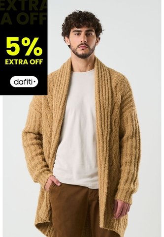Cardigan Acanalado Para Hombre Selva Cardigan Acanalado Para Hombre Selva Miel XXL VÉLEZ Vélez
