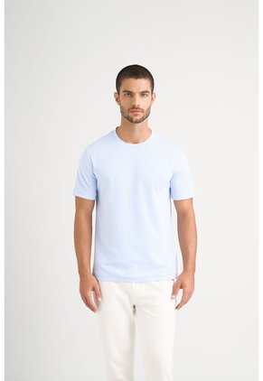 Camiseta Micropima Arizona Para Hombre Semi Ajustada Camiseta Micropima Arizona Para Hombre Semi Ajustada Azul Claro L VÉLEZ