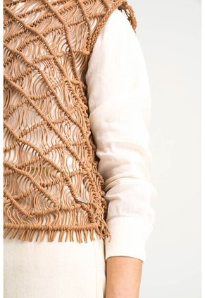 Chaleco Tejido De Cuero Para Mujer Ciruela Chaleco Tejido De Cuero Para Mujer Ciruela Natural L VÉLEZ