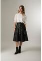 Falda Largo Midi Sesia De Cuero Para Mujer Recogidos Negro Falda Largo Midi Sesia De Cuero Para Mujer Recogidos Negro 06 Vélez de Vélez