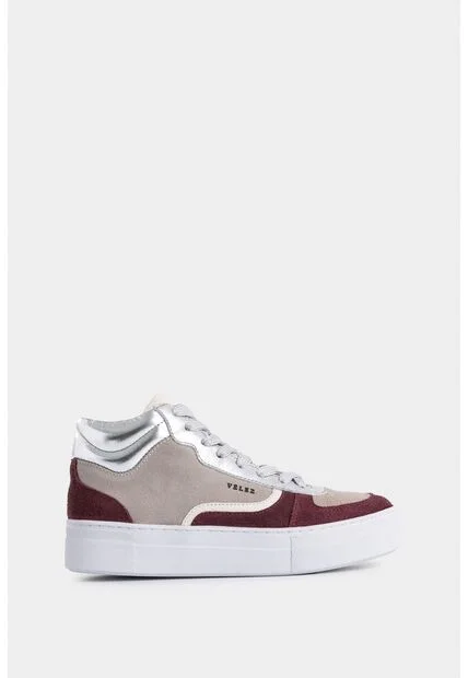 Tenis Tipo Bota Magena De Cuero Para Mujer Acabado Vintage Tenis Tipo Bota Magena De Cuero Para Mujer Acabado Vintage Gris 39 VÉLEZ