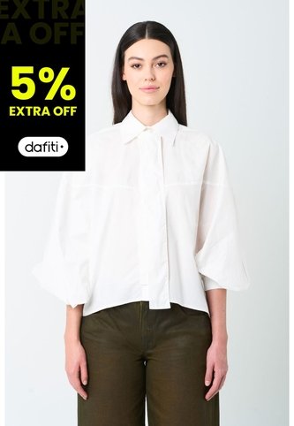Camisa Maga Larga Silueta Globo Para Mujer Cleo Camisa Maga Larga Silueta Globo Para Mujer Cleo Crema XL VÉLEZ Vélez
