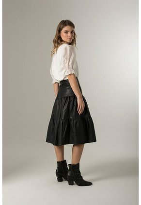 Falda Largo Midi Sesia De Cuero Para Mujer Recogidos Negro Falda Largo Midi Sesia De Cuero Para Mujer Recogidos Negro 06 Vélez