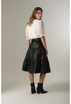 Falda Largo Midi Sesia De Cuero Para Mujer Recogidos Negro Falda Largo Midi Sesia De Cuero Para Mujer Recogidos Negro 06 Vélez