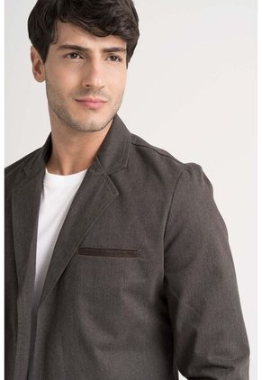Blazer Soft Touch De Paño Para Hombre Silueta Semi Fitted Blazer Soft Touch De Paño Para Hombre Silueta Semi Fitted Cafe L Vélez